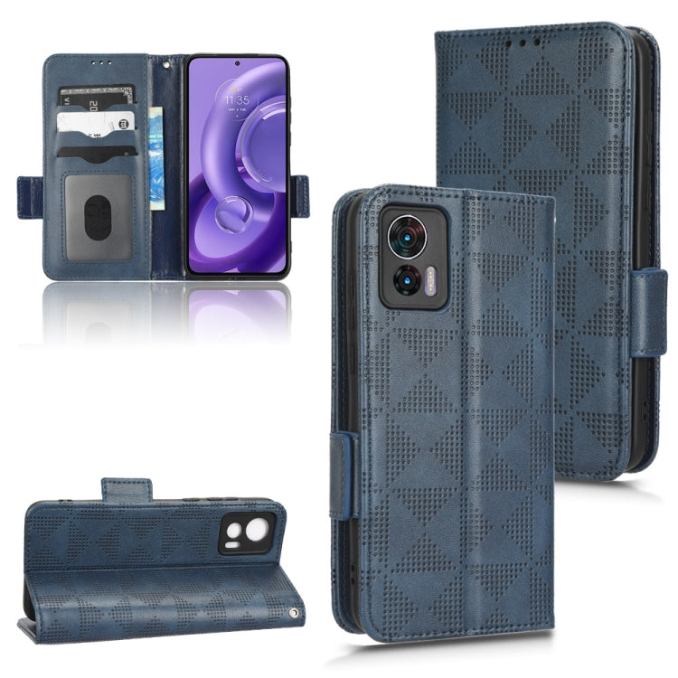 For Motorola Edge 30 Lite Symmetrical Triangle Leather Phone Case