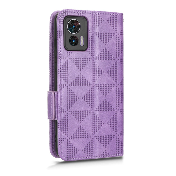 For Motorola Edge 30 Lite Symmetrical Triangle Leather Phone Case