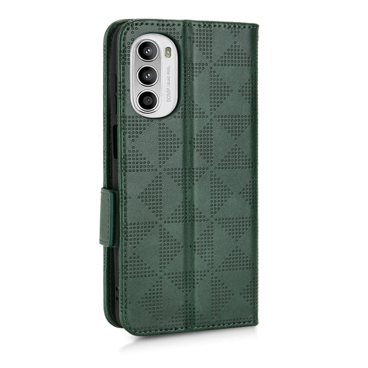 For Motorola Moto G52j Symmetrical Triangle Leather Phone Case