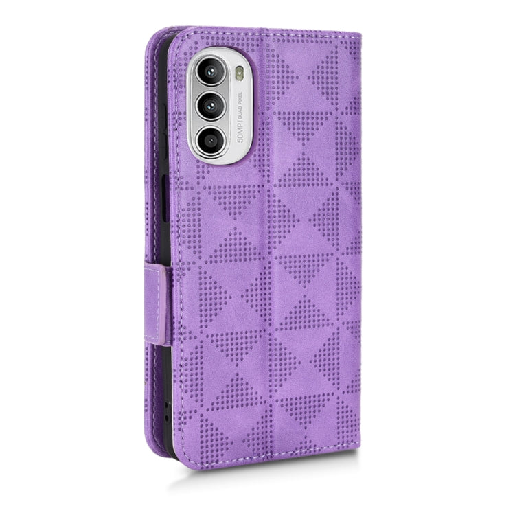 For Motorola Moto G52j Symmetrical Triangle Leather Phone Case