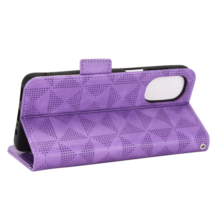 For Motorola Moto G52j Symmetrical Triangle Leather Phone Case