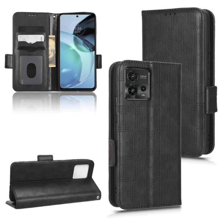 For Motorola Moto G72 4G Symmetrical Triangle Leather Phone Case