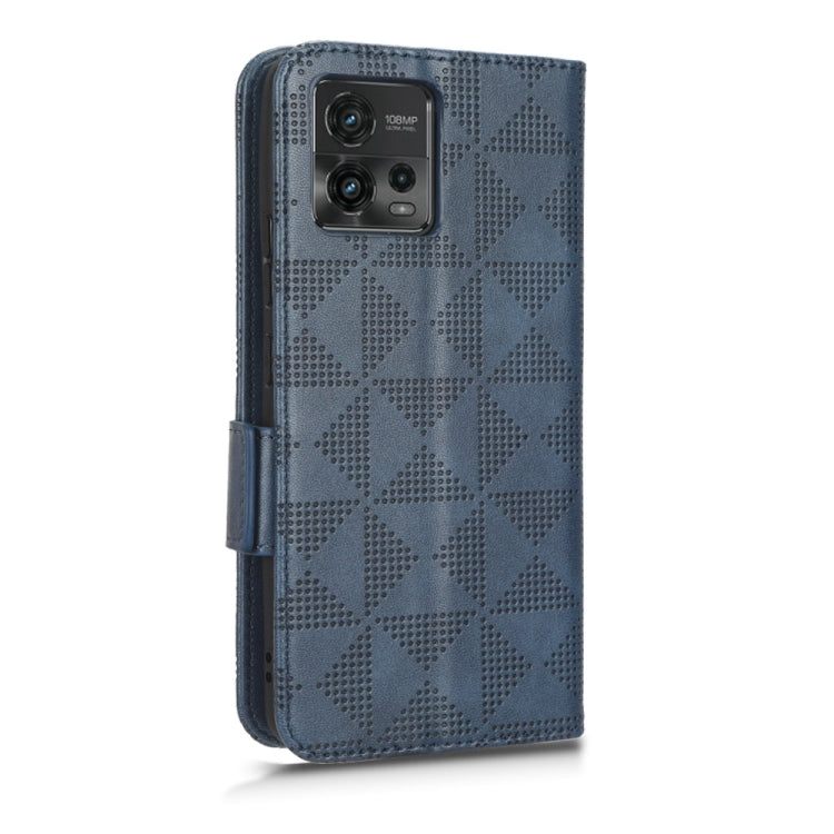 For Motorola Moto G72 4G Symmetrical Triangle Leather Phone Case