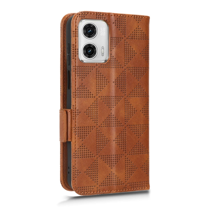 For Motorola Moto G53 5G Symmetrical Triangle Leather Phone Case