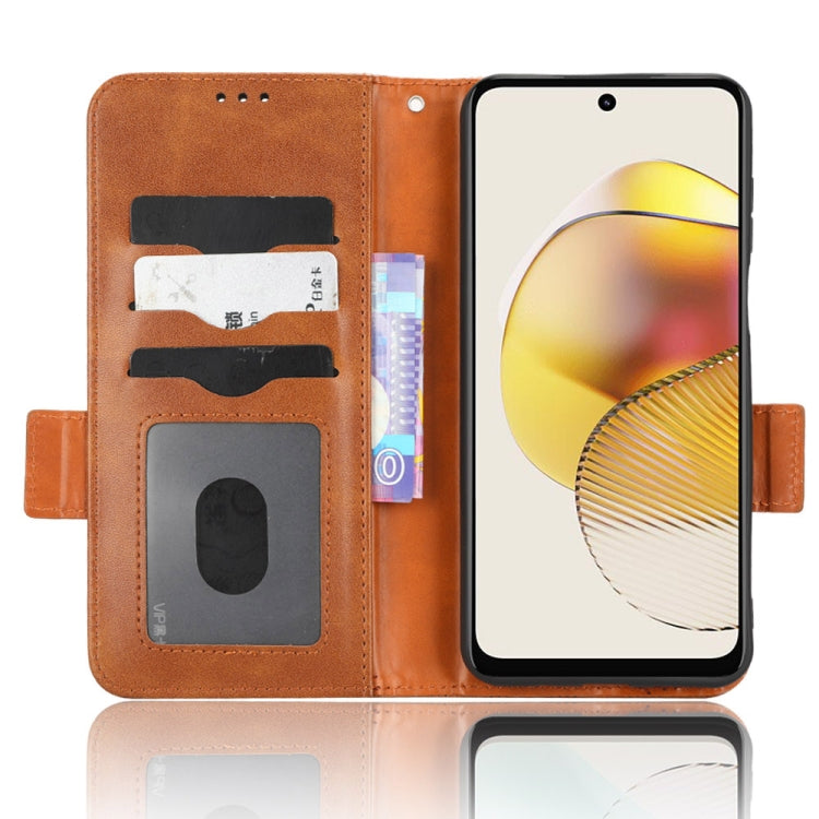 For Motorola Moto G73 5G Symmetrical Triangle Leather Phone Case