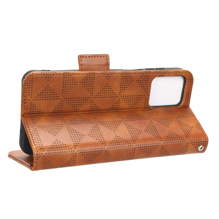 For Motorola Moto G73 5G Symmetrical Triangle Leather Phone Case