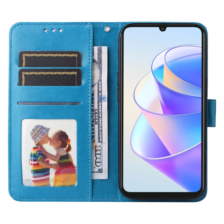 For Honor X7a Embossed Sunflower Leather Phone Case