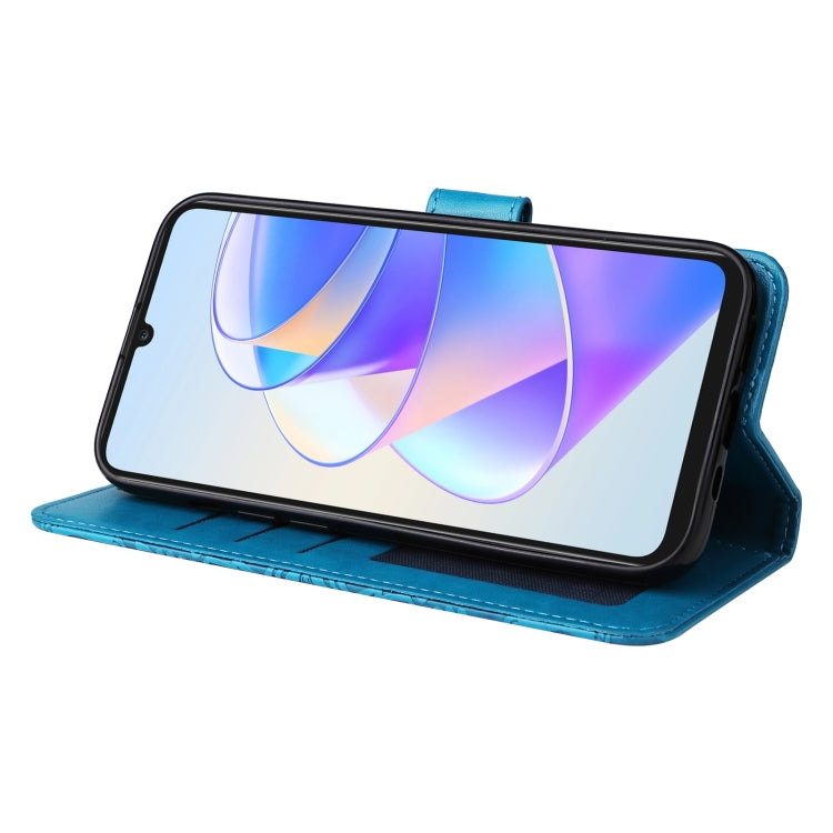 For Honor X7a Embossed Sunflower Leather Phone Case