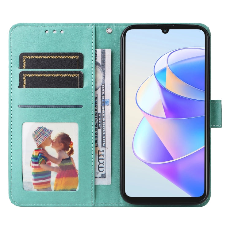 For Honor X7a Embossed Sunflower Leather Phone Case