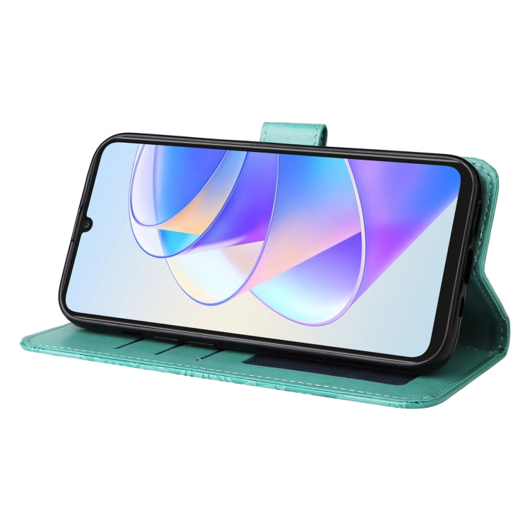 For Honor X7a Embossed Sunflower Leather Phone Case