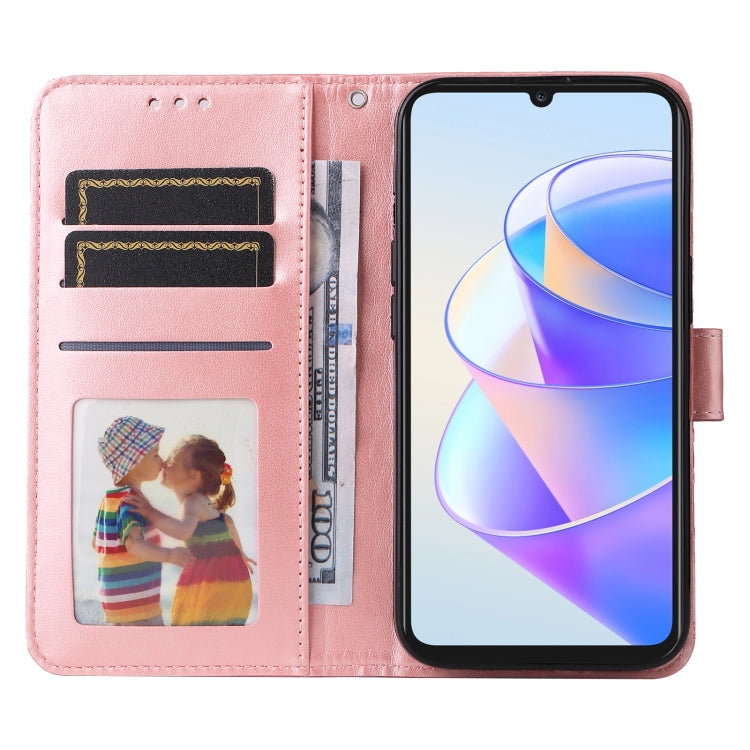 For Honor X7a Embossed Sunflower Leather Phone Case