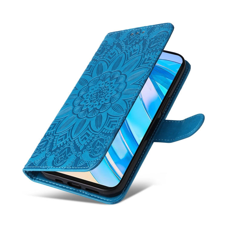 For Honor X8a Embossed Sunflower Leather Phone Case