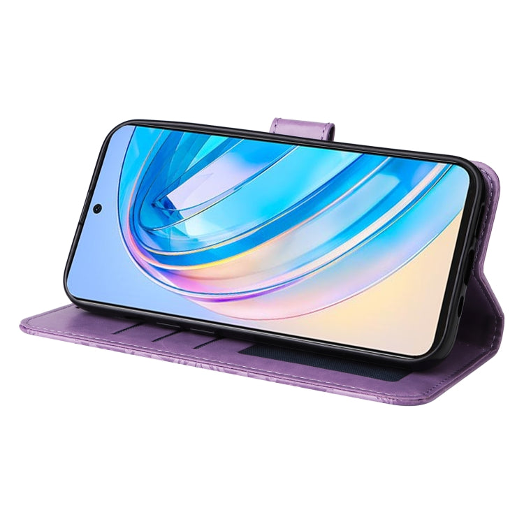 For Honor X8a Embossed Sunflower Leather Phone Case