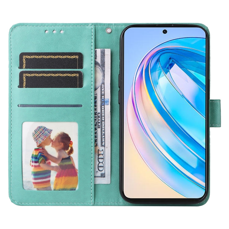 For Honor X8a Embossed Sunflower Leather Phone Case