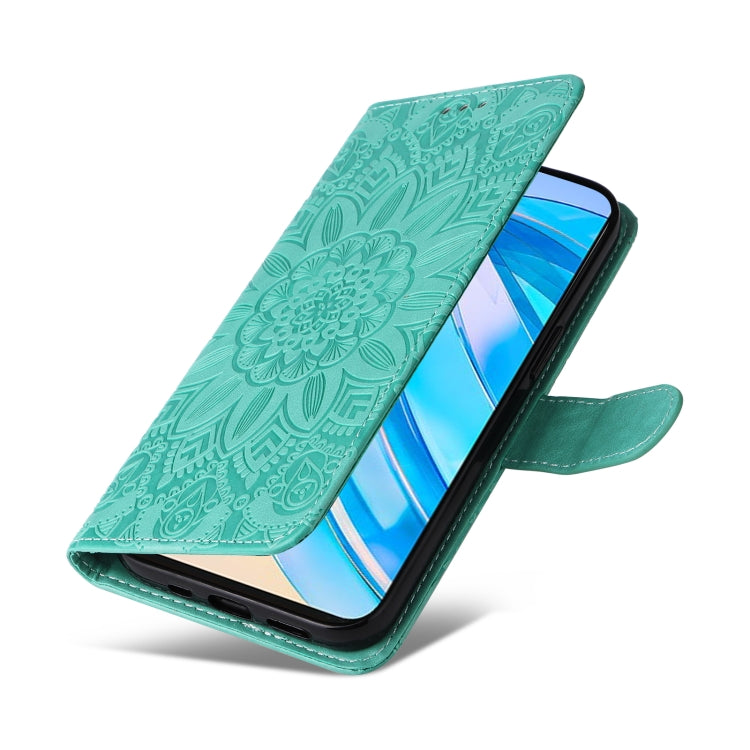 For Honor X8a Embossed Sunflower Leather Phone Case