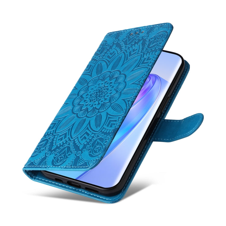For Honor X9a/X40 5G/Magic5 Lite Embossed Sunflower Leather Phone Case
