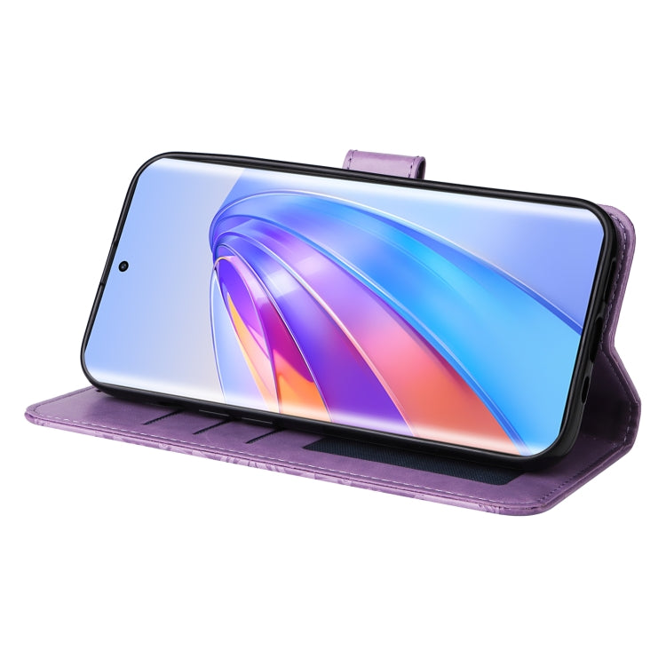 For Honor X9a/X40 5G/Magic5 Lite Embossed Sunflower Leather Phone Case