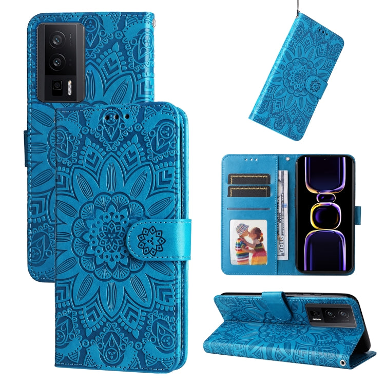 For Xiaomi Redmi K60/K60 Pro Embossed Sunflower Leather Phone Case