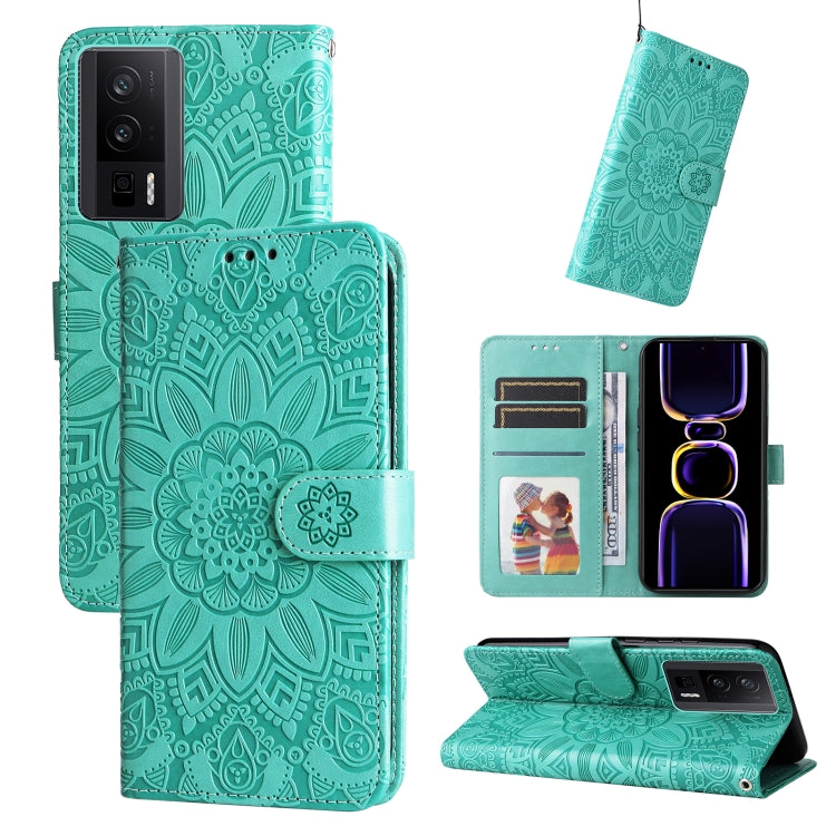 For Xiaomi Redmi K60/K60 Pro Embossed Sunflower Leather Phone Case