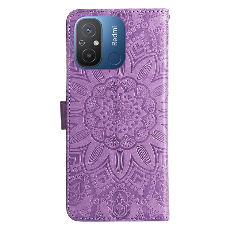 For Xiaomi Redmi 11A 4G/12C Embossed Sunflower Leather Phone Case