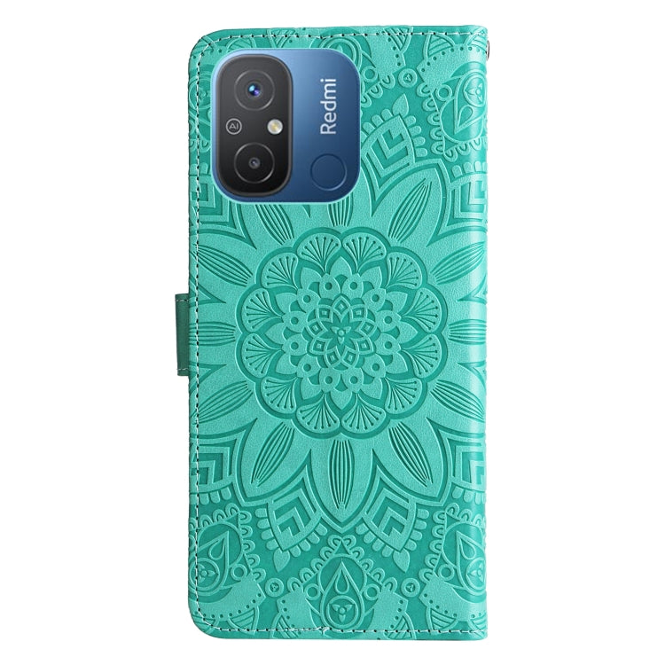 For Xiaomi Redmi 11A 4G/12C Embossed Sunflower Leather Phone Case