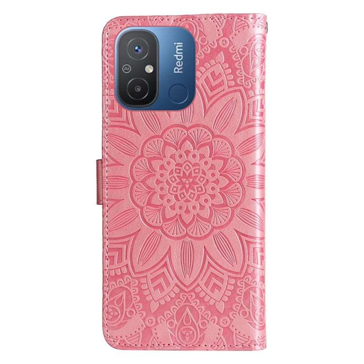 For Xiaomi Redmi 11A 4G/12C Embossed Sunflower Leather Phone Case
