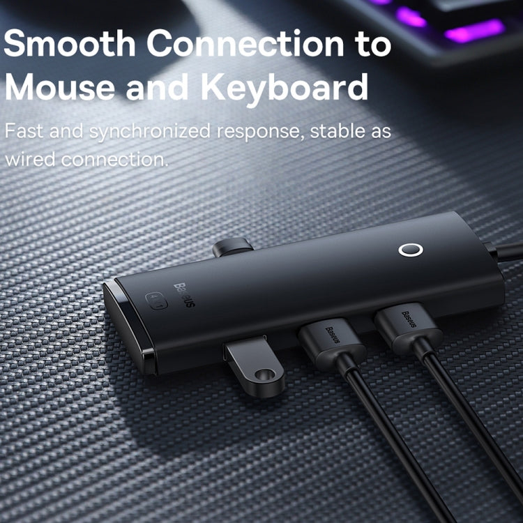 Baseus Lite Series WKQX070001 USB-A to USB 2.0x4 HUB Adapter, Cable Length: 25cm(Black)