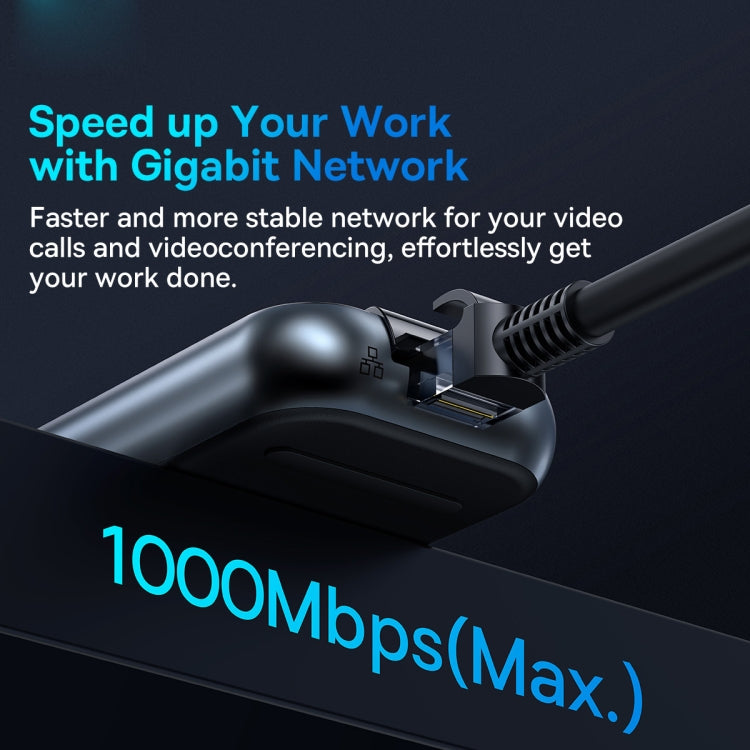 Baseus Extreme II WKJZ010113 5 in 1 USB-C / Type-C to USB3.0x2+USB2.0+USB-C / Type-C+RJ45 HUB Adapter(Space Grey)