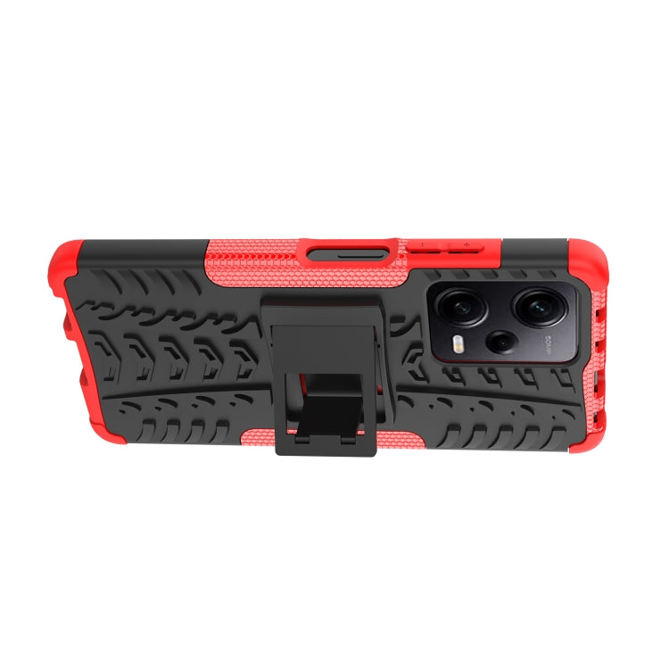 For Xiaomi Redmi Note 12 Pro 5G Tire Texture TPU + PC Phone Case with Holder