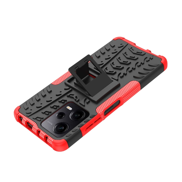For Xiaomi Redmi Note 12 Pro 5G Tire Texture TPU + PC Phone Case with Holder