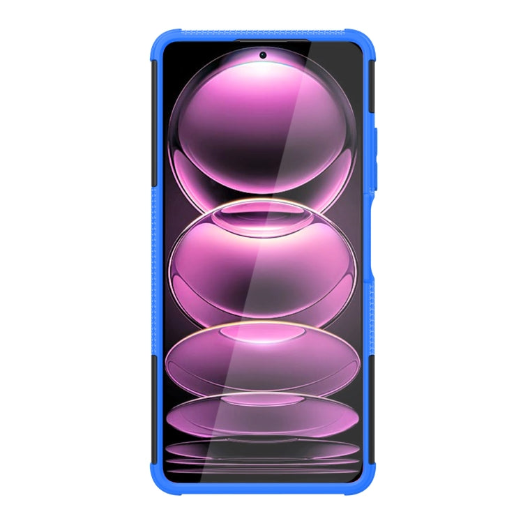 For Xiaomi Redmi Note 12 Pro 5G Tire Texture TPU + PC Phone Case with Holder