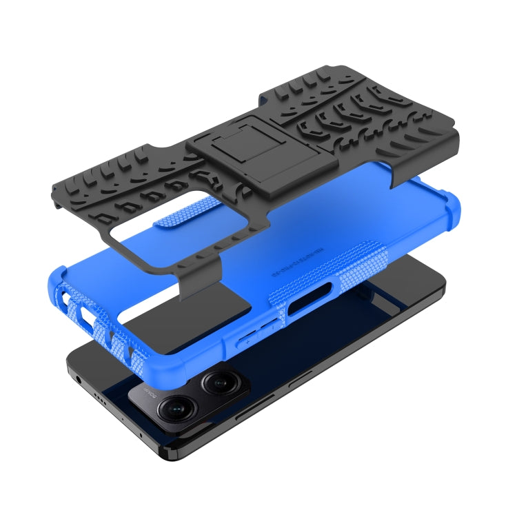 For Xiaomi Redmi Note 12 Pro 5G Tire Texture TPU + PC Phone Case with Holder