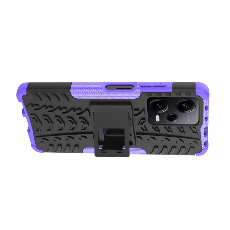 For Xiaomi Redmi Note 12 Pro 5G Tire Texture TPU + PC Phone Case with Holder