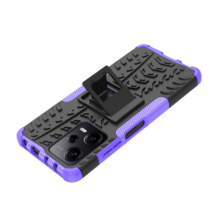 For Xiaomi Redmi Note 12 Pro 5G Tire Texture TPU + PC Phone Case with Holder