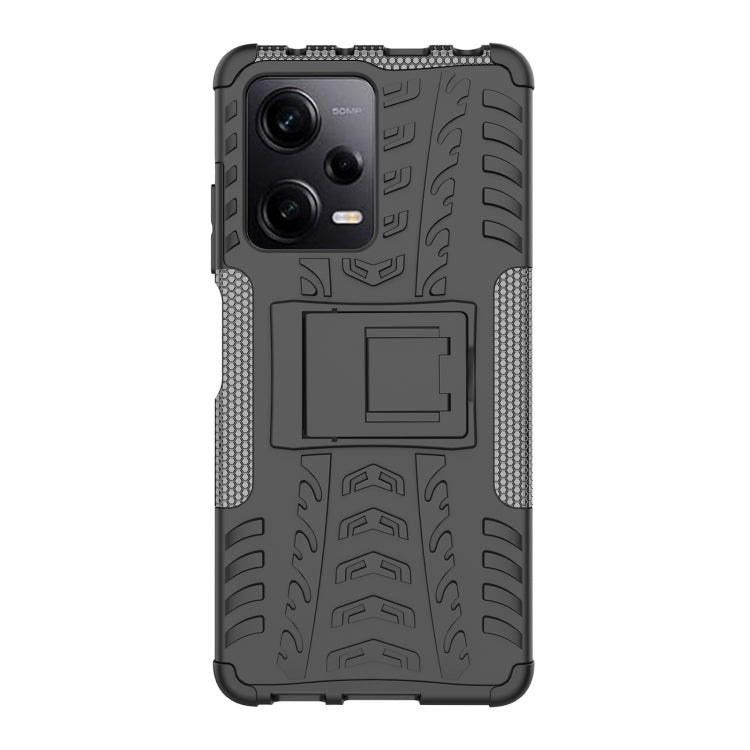 For Xiaomi Redmi Note 12 Pro 5G Tire Texture TPU + PC Phone Case with Holder