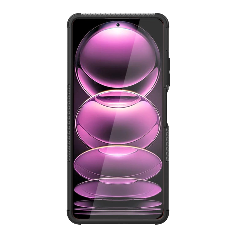 For Xiaomi Redmi Note 12 Pro 5G Tire Texture TPU + PC Phone Case with Holder