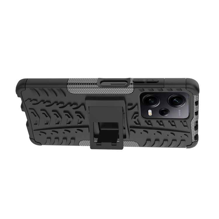 For Xiaomi Redmi Note 12 Pro 5G Tire Texture TPU + PC Phone Case with Holder
