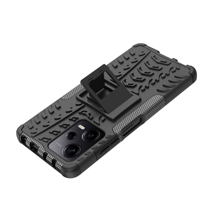 For Xiaomi Redmi Note 12 Pro 5G Tire Texture TPU + PC Phone Case with Holder
