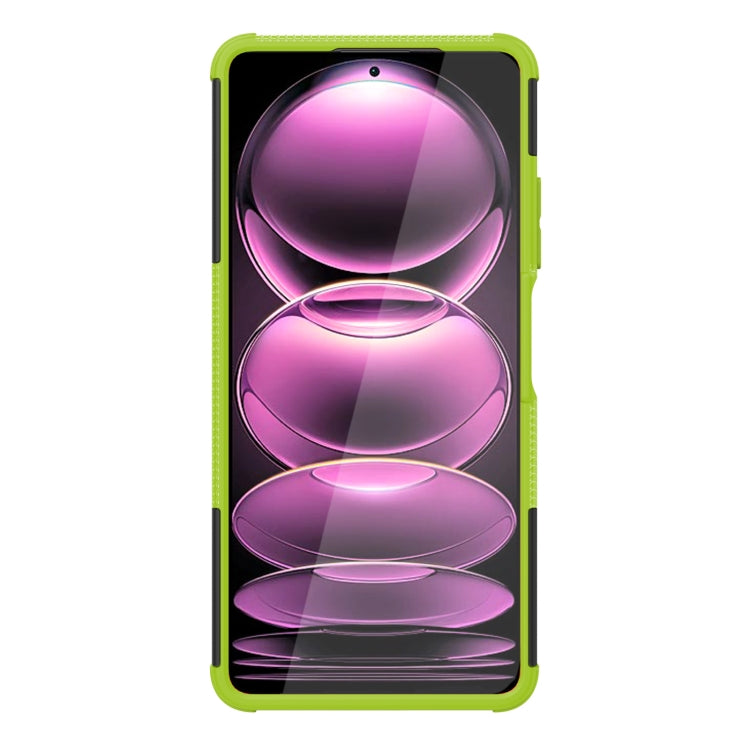 For Xiaomi Redmi Note 12 Pro 5G Tire Texture TPU + PC Phone Case with Holder