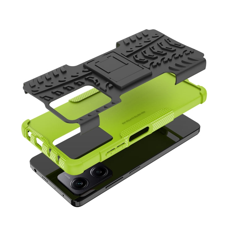 For Xiaomi Redmi Note 12 Pro 5G Tire Texture TPU + PC Phone Case with Holder