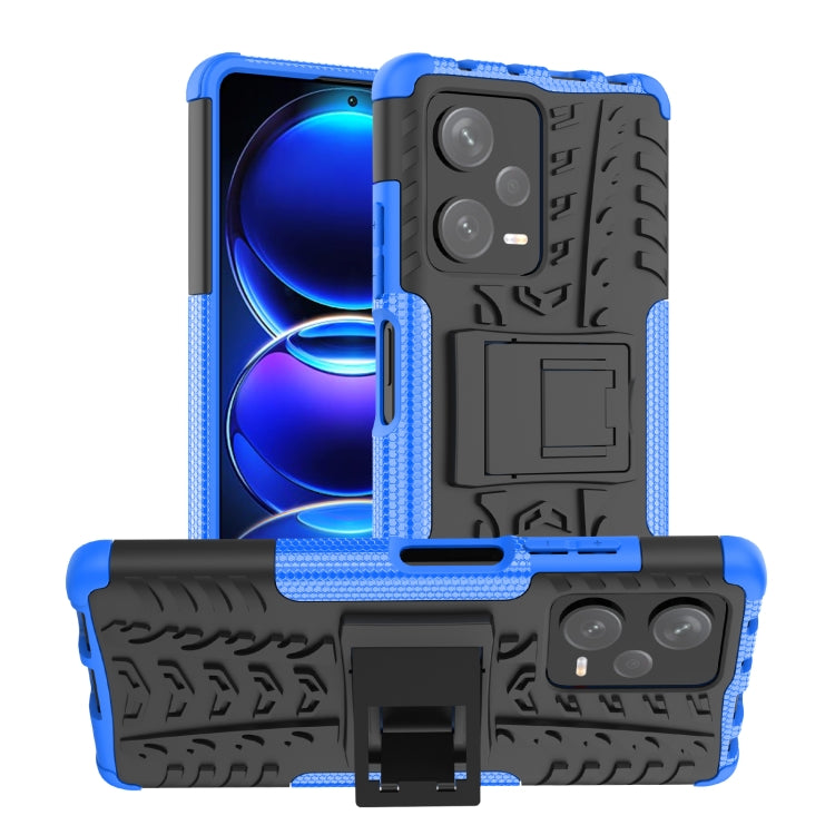 For Xiaomi Redmi Note 12 Pro+ 5G Tire Texture TPU + PC Phone Case with Holder