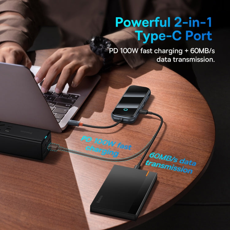 Baseus Extreme II WKJZ010613 8 in 1 USB-C / Type-C to USB3.0x2+USB2.0+USB-C / Type-C+HDMI+SD/TF+RJ45 HUB Adapter(Space Grey)