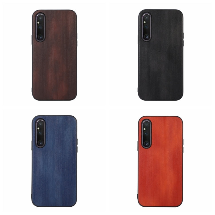 For Sony Xperia 1 V Yellow Cow Texture PU Phone Case