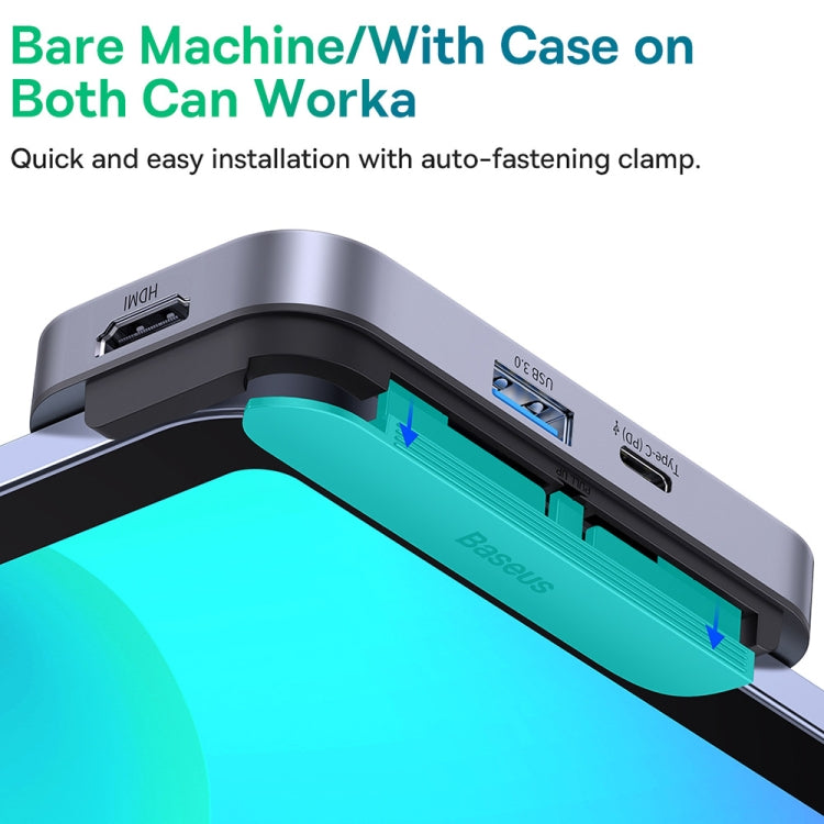 Baseus WKWJ000013 4 in 1 USB-C / Type-C to USB3.0+HDMI+USB-C / Type-C+3.5mm HUB Adapter(Space Grey)