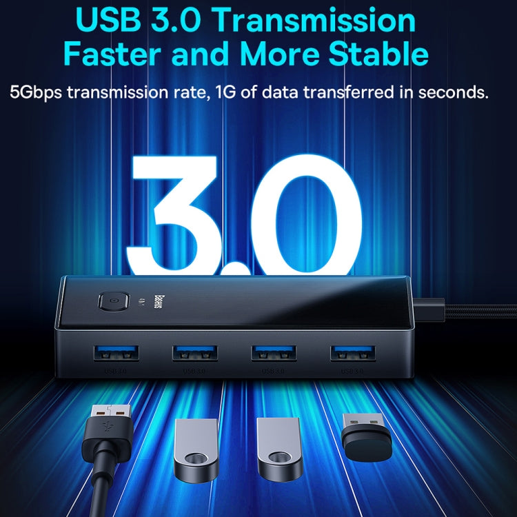 Baseus WKYY030013 4 in 1 USB-C / Type-C to USB3.0x4 HUB Adapter(Space Grey)