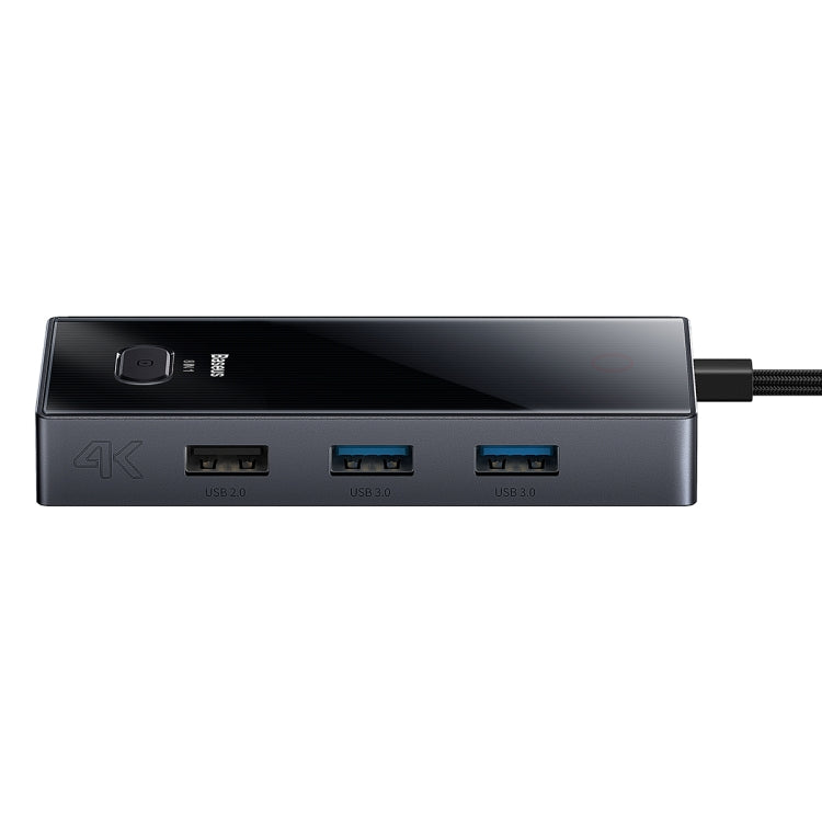 Baseus WKYY030313 8 in 1 USB-C / Type-C to USB3.0x2+USB2.0+PD+HDMI+SD/TF+RJ45 HUB Adapter(Space Grey)