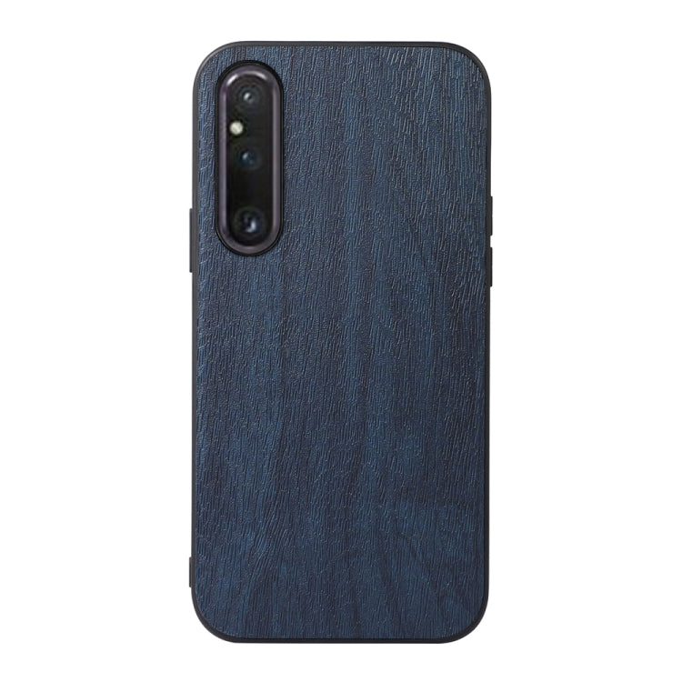 For Sony Xperia 1 V Wood Texture PU Phone Case