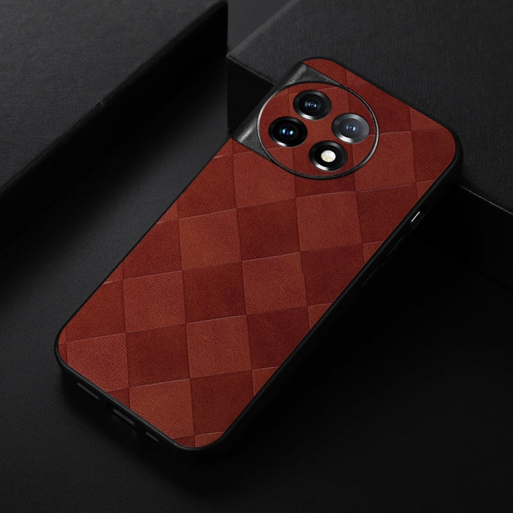 For OnePlus 11 Weave Plaid PU Phone Case
