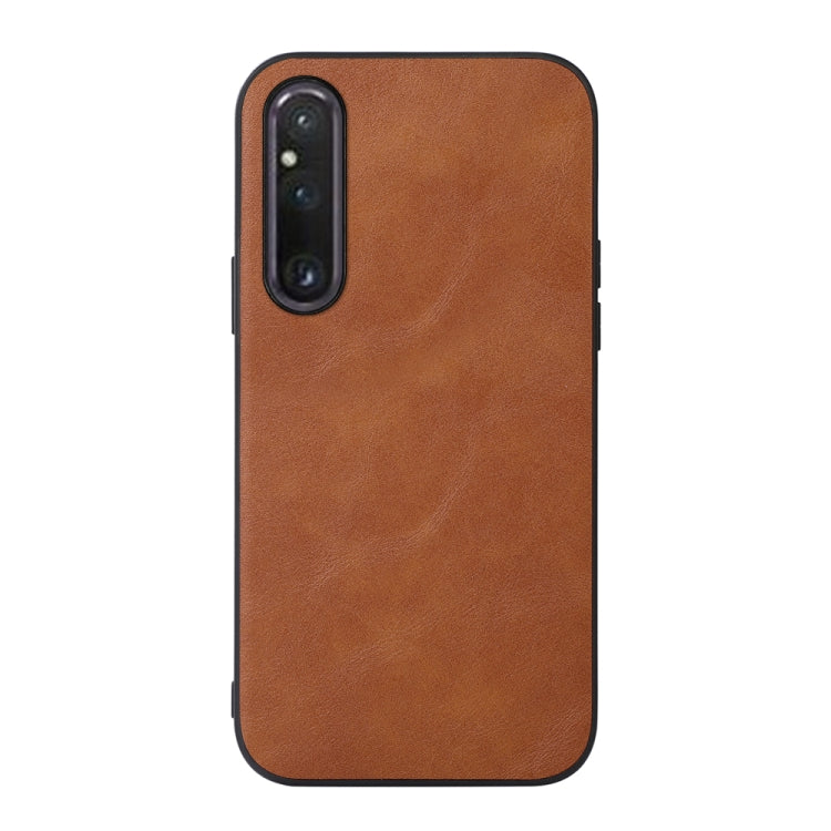 For Sony Xperia 1 V Cowhide Texture PU Phone Case