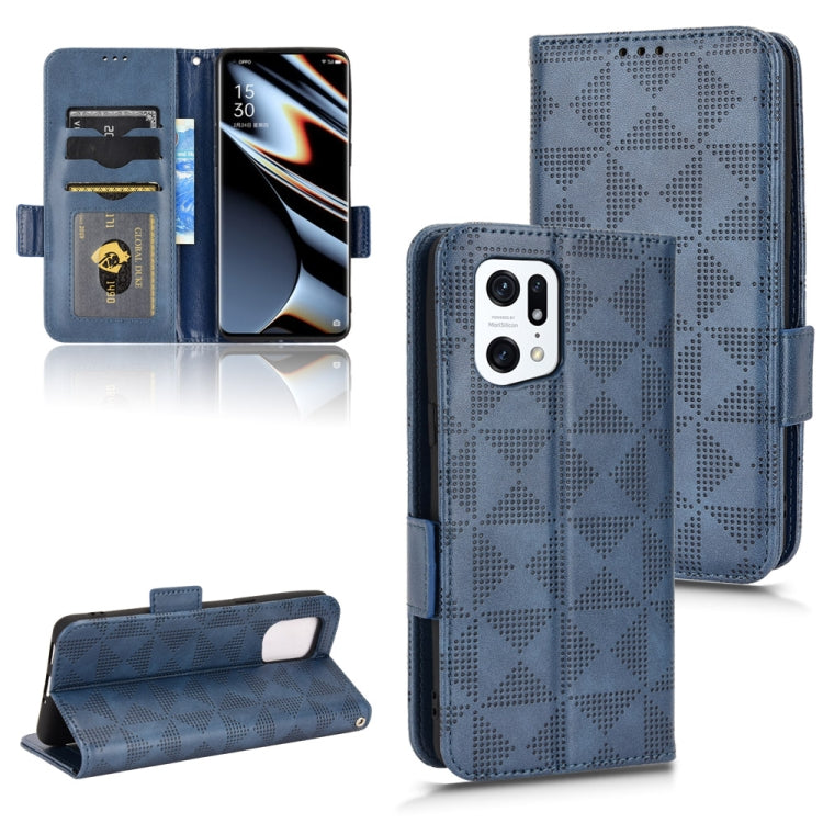 For OPPO Find X5 Pro Symmetrical Triangle Leather Phone Case